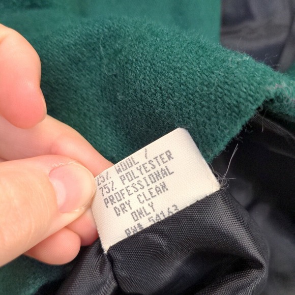 Billycoat Women's Blazer Jacket Green Actual 44x30.5 Wool Blend Double Breasted - Picture 12 of 12